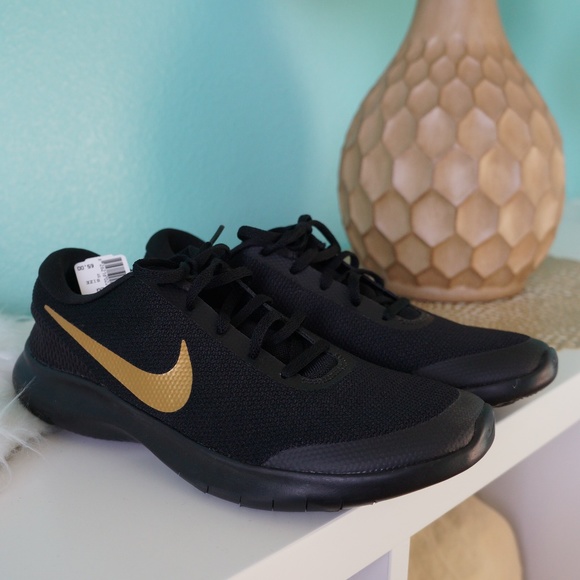 nike flex black and gold